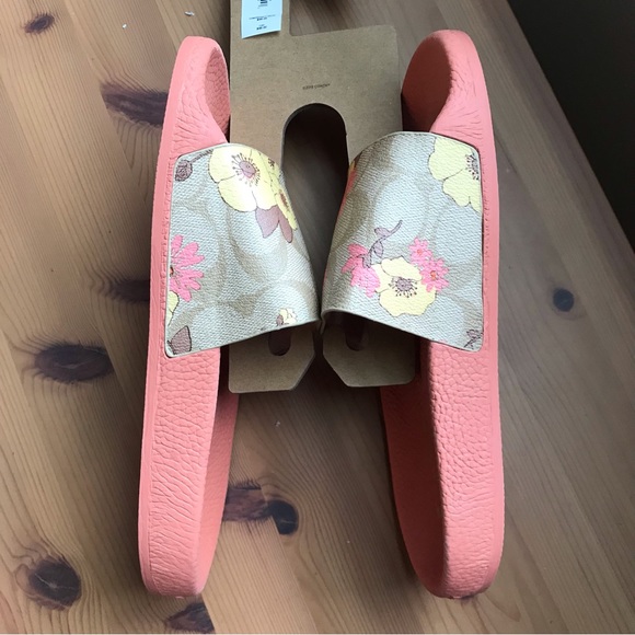 🌸 Coach Uli Sport Slide In Signature Canvas With Floral Print - Picture 5 of 10